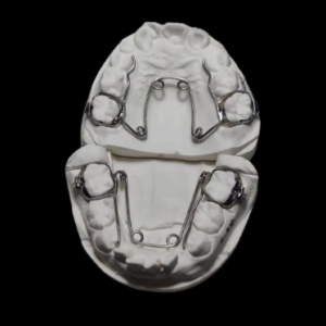 custom removable orthodontic appliance with orthodontic wire design